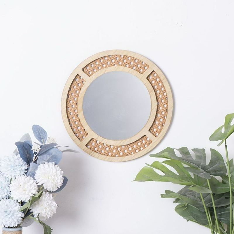 Rattan Mirror Round - 크리 에이 티브 장식 거울 수제