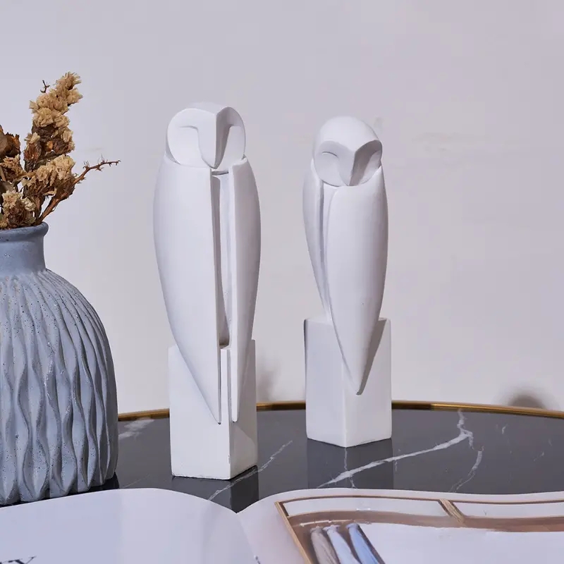 Interior Design Home Decor - 미니멀리스트 올빼미 동상 조각 동물 장식