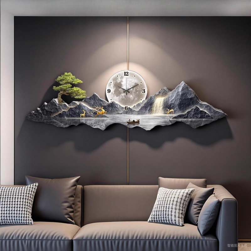 고급스러운 조명 벽시계, 거실 욕실 무소음 디자인 인테 - Interior Design Kitchen And Living Room 리뷰 및 가격