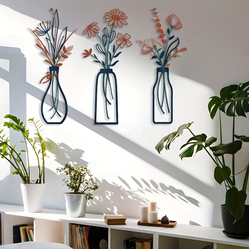 3개의 대형 꽃무늬 벽 예술 조각품 - 모던한 농가 스 - Interior Design Home Decor 리뷰 및 가격