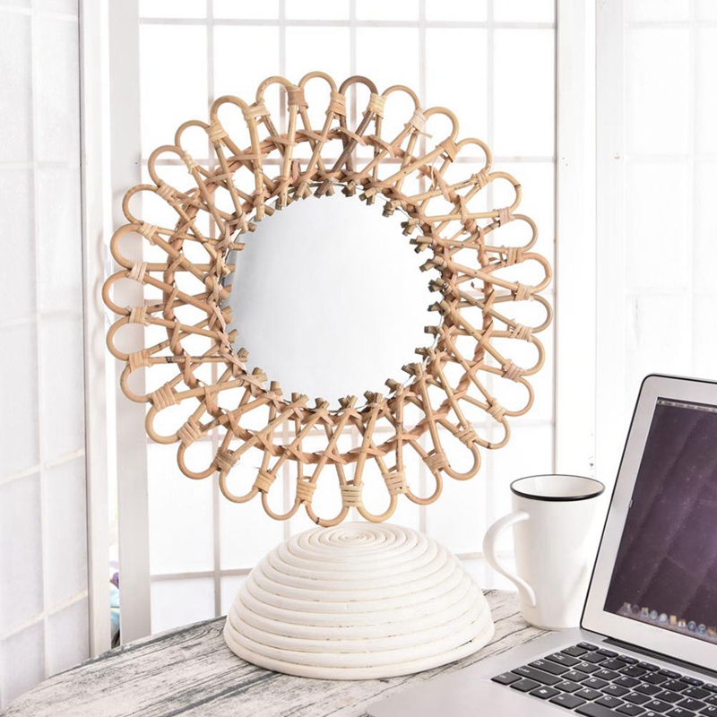 40Cm 북유럽 위커 벽걸이 거울 등나무 원형 드레싱  - Rattan Mirror Round 리뷰 및 가격
