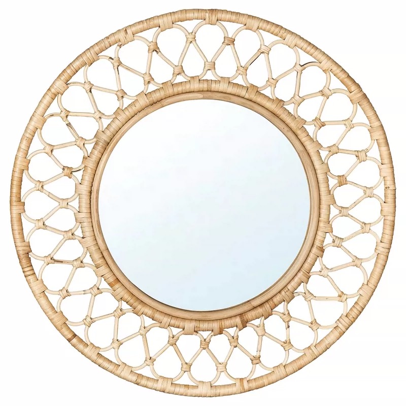 둥근 라탄 벽거울, 천연 직조 프레임, 지름 30인치, - Rattan Mirror Round 리뷰 및 가격