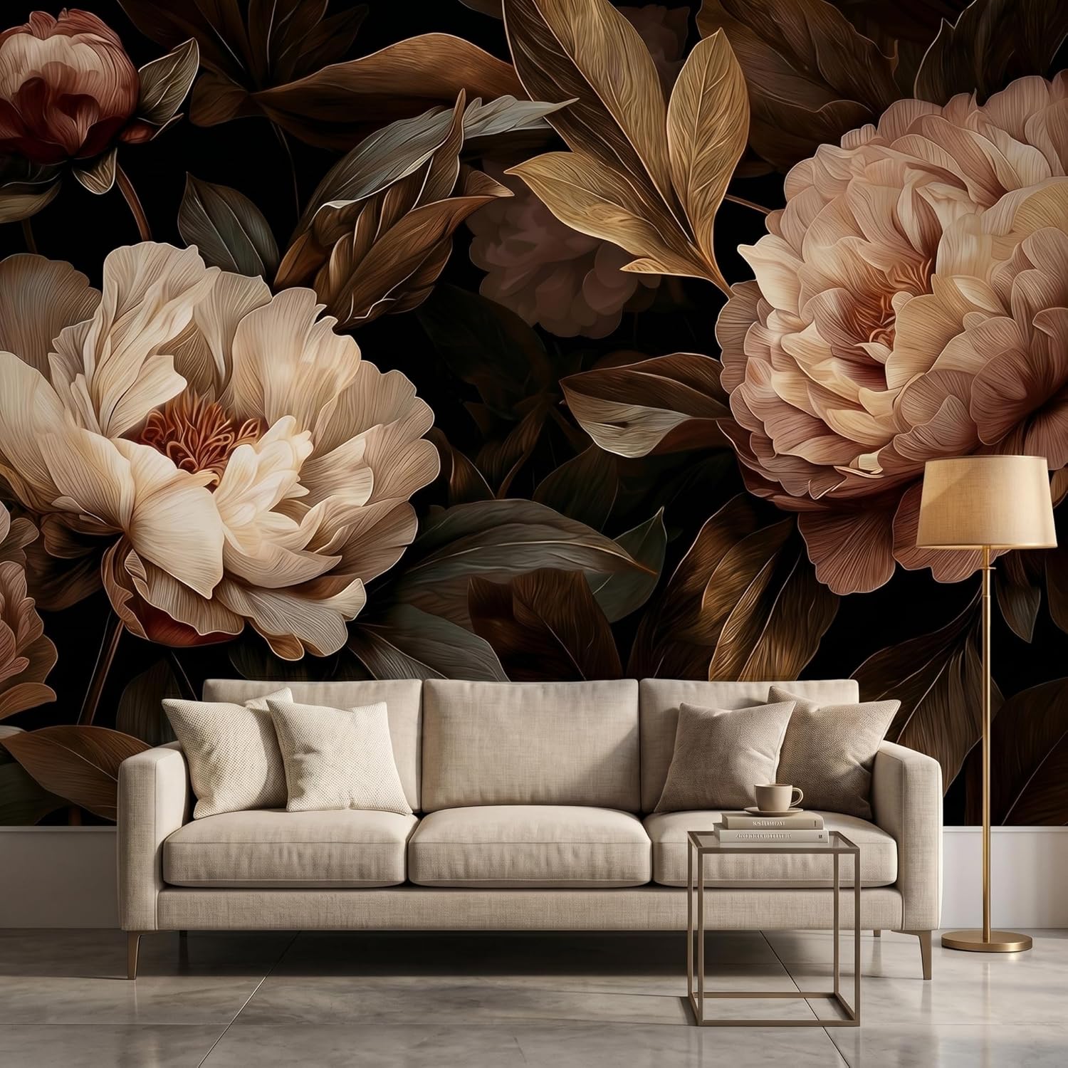 우아한 모란 꽃무늬 태피스트리 벽걸이 식물 예술 폴리에 - Interior Design Home Decor 리뷰 및 가격