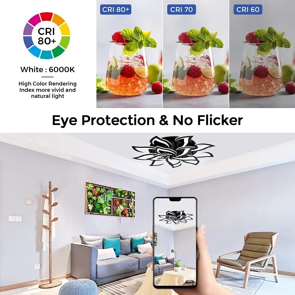 디자이너 LED 꽃잎 샹들리에, 거실 침실 주방 모던  - Interior Design Kitchen And Living Room 리뷰 및 가격