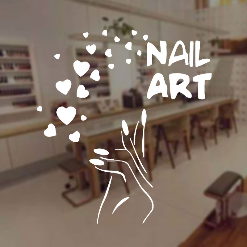 손톱 아트 창 데칼 사랑 뷰티 살롱 여자 손 벽 스티커 - Interior Design Nail Salon 리뷰 및 가격