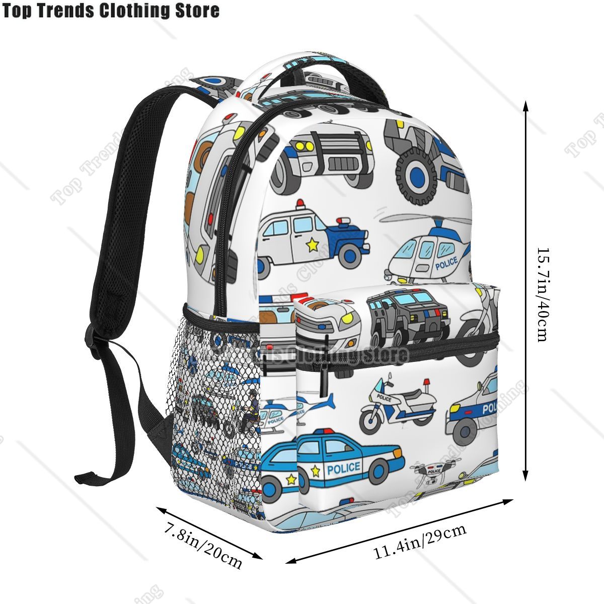 경찰 자동차 디자인 배낭 소년 소녀 Bookbag 학생 - Interior Design Course 리뷰 및 가격