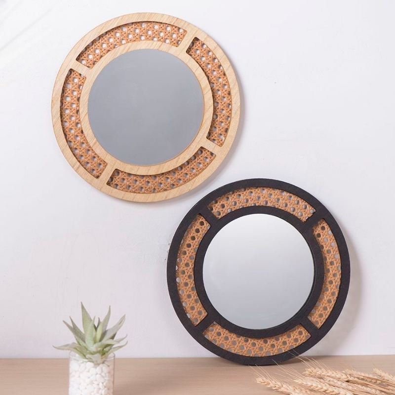 크리 에이 티브 장식 거울 수제 모조 등나무 짠 펜던트 - Rattan Mirror Round 리뷰 및 가격