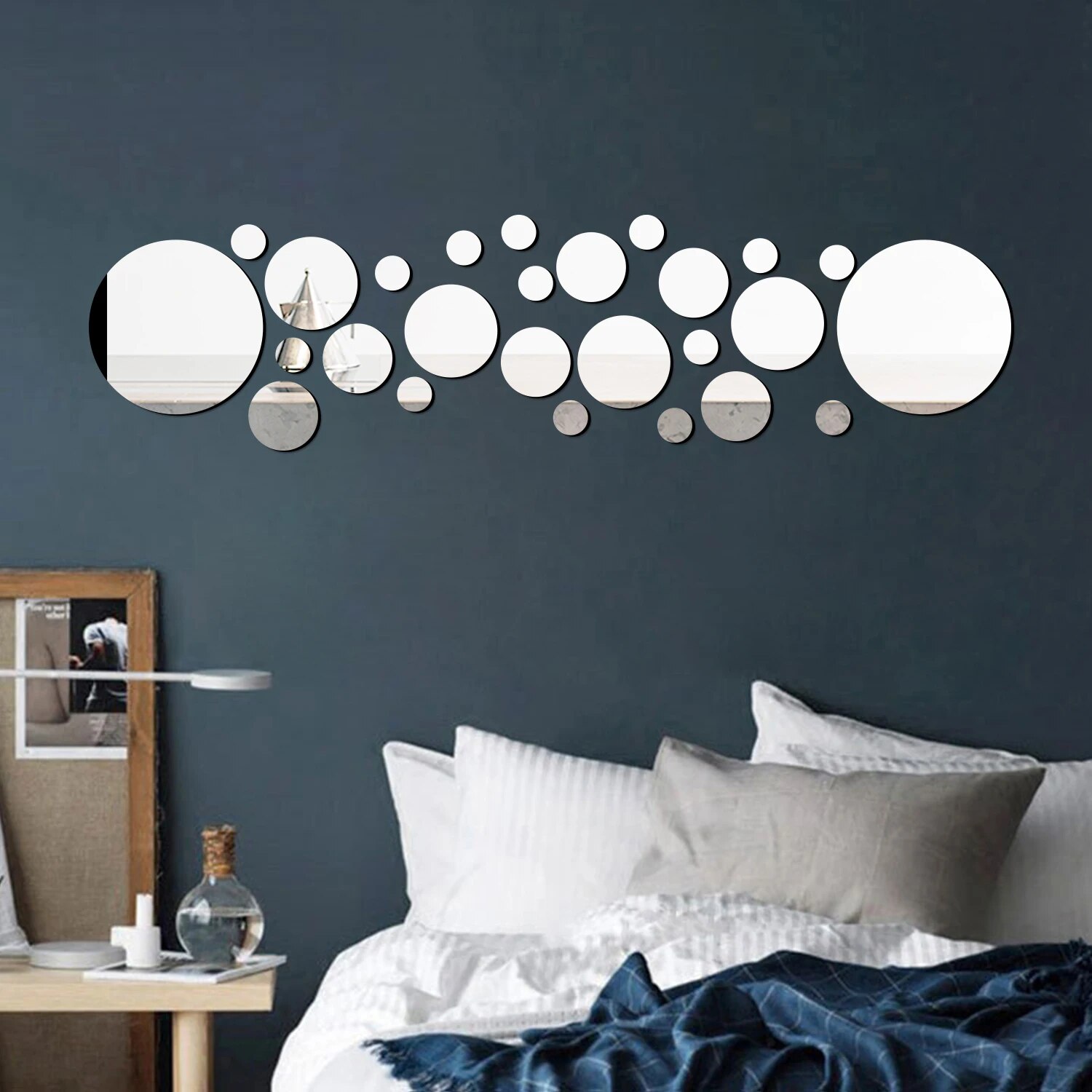 26PCS 기하학적 원형 크리스탈 거울 벽 스티커 DI - Rattan Mirror Round 리뷰 및 가격