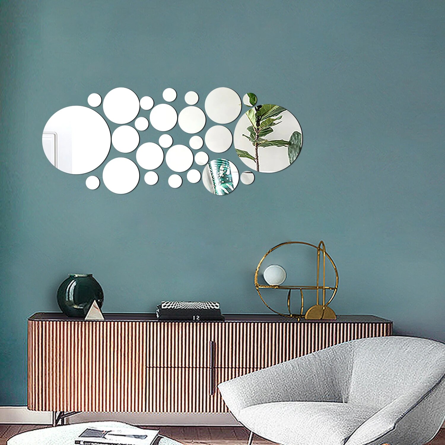 26PCS 기하학적 원형 크리스탈 거울 벽 스티커 DI - Rattan Mirror Round 리뷰 및 가격