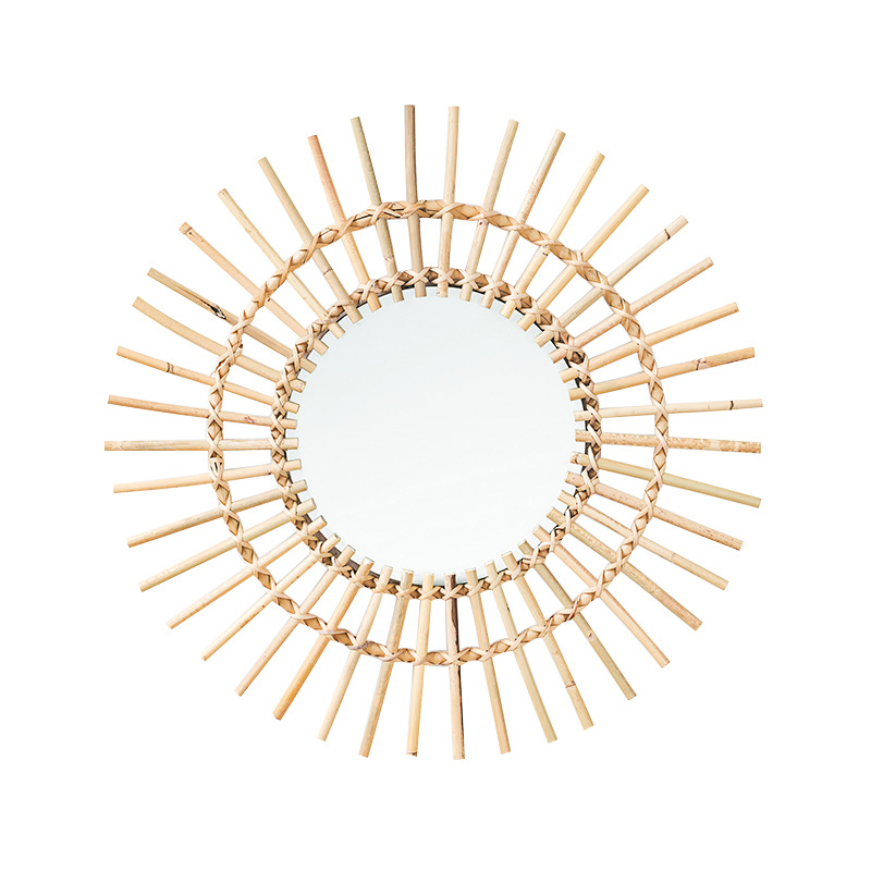 라탄 벽걸이 북유럽풍 홈스테이 화장 거울, 수공예 벽  - Rattan Mirror Round 리뷰 및 가격
