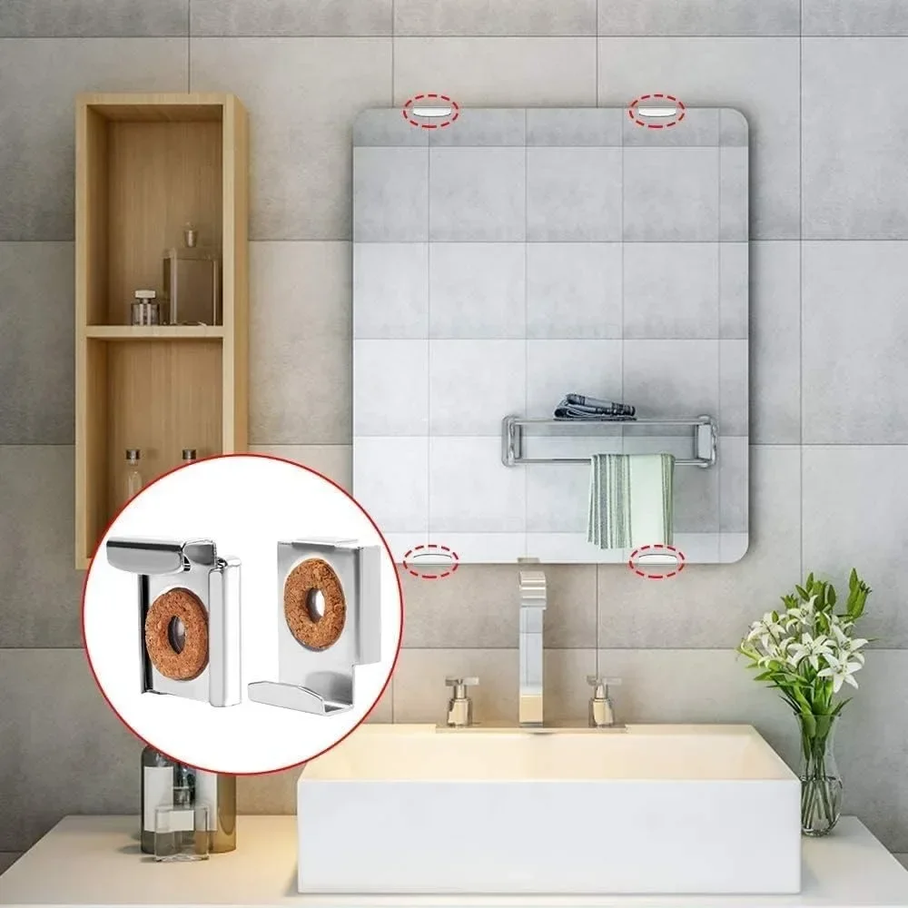 4pcs 크롬 미러 벽걸이 고정 키트 Frameless - Rattan Mirror Round 리뷰 및 가격