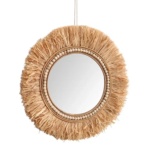 욕실용 라탄 장식 거울 수제 화장대 거울 레트로 홈스테 - Rattan Mirror Round 리뷰 및 가격