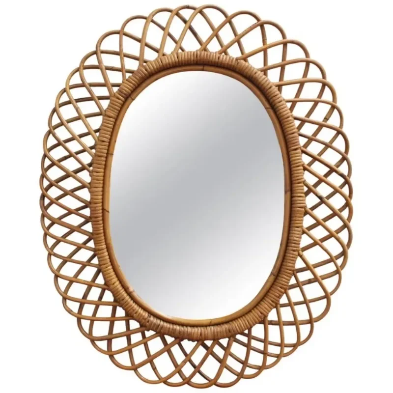 현대적인 원형 라탄 벽거울 - Rattan Mirror Round 리뷰 및 가격
