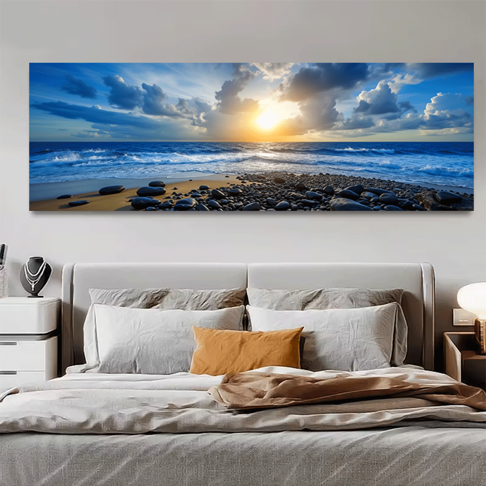 1PC-캔버스 포스터 프레임이 없는 바다 일몰 해변 파 - Interior Design Home Decor 리뷰 및 가격