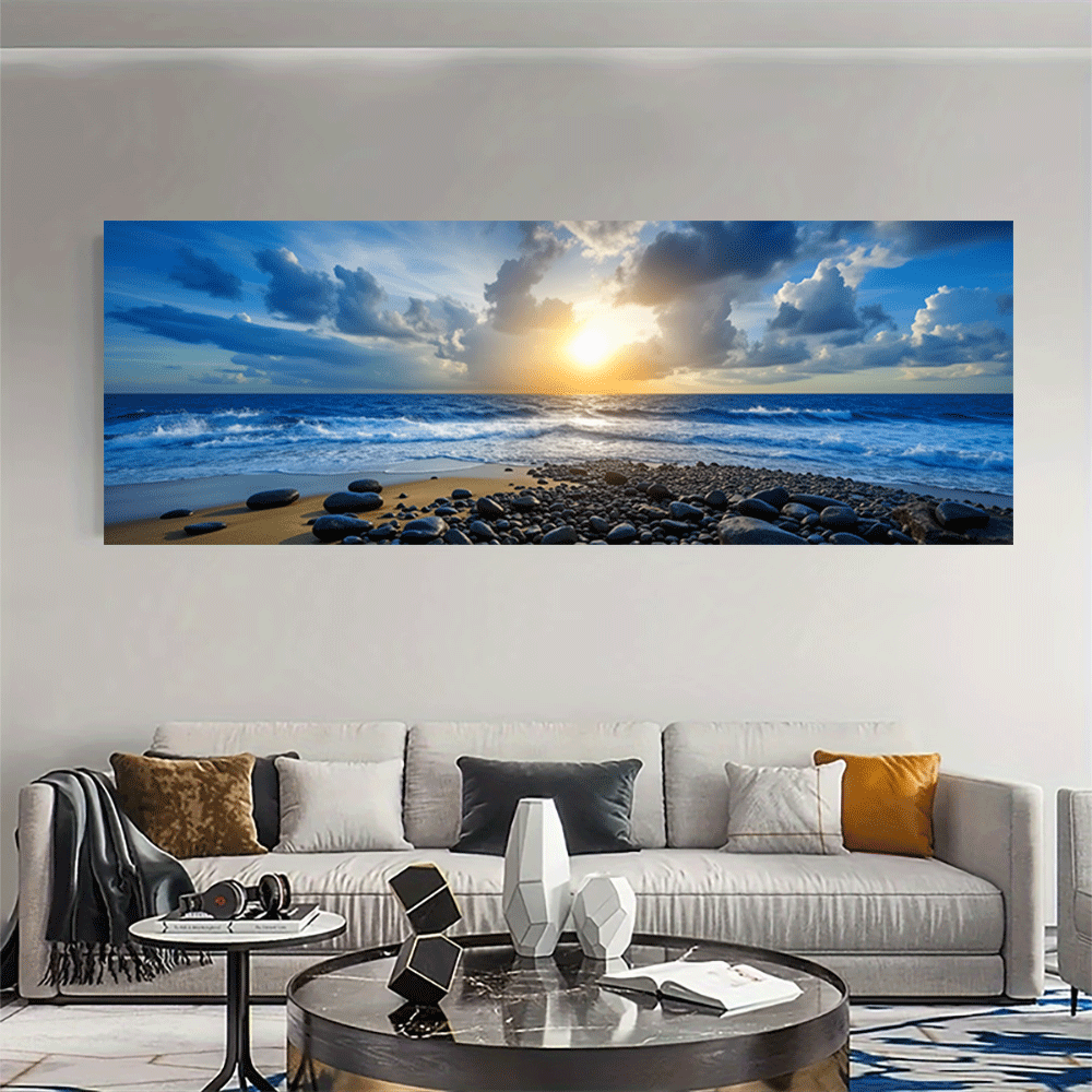 1PC-캔버스 포스터 프레임이 없는 바다 일몰 해변 파 - Interior Design Home Decor 리뷰 및 가격