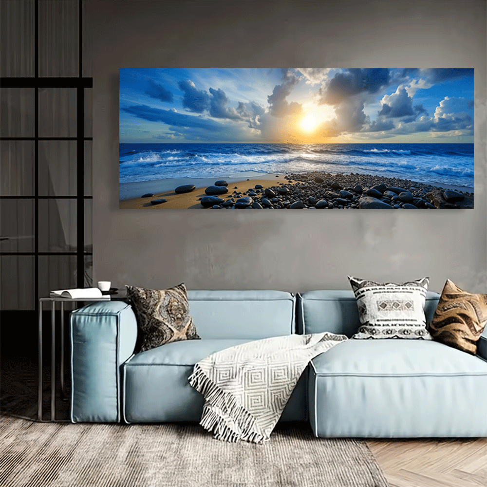 1PC-캔버스 포스터 프레임이 없는 바다 일몰 해변 파 - Interior Design Home Decor 리뷰 및 가격
