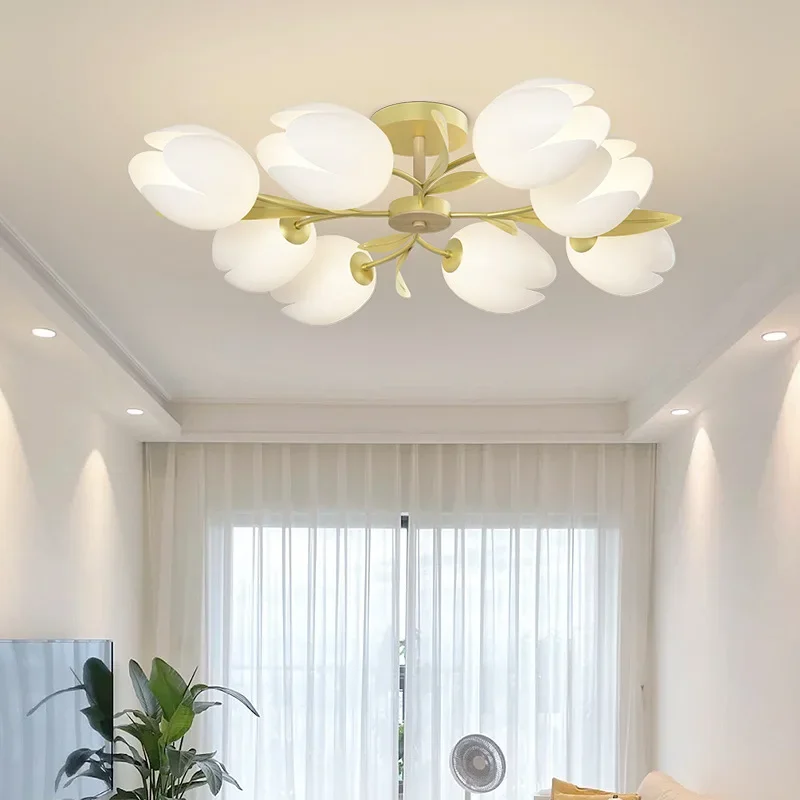 꽃 디자인 샹들리에 현대 침실 LED 천장 조명 거실  - Interior Design Kitchen And Living Room 리뷰 및 가격