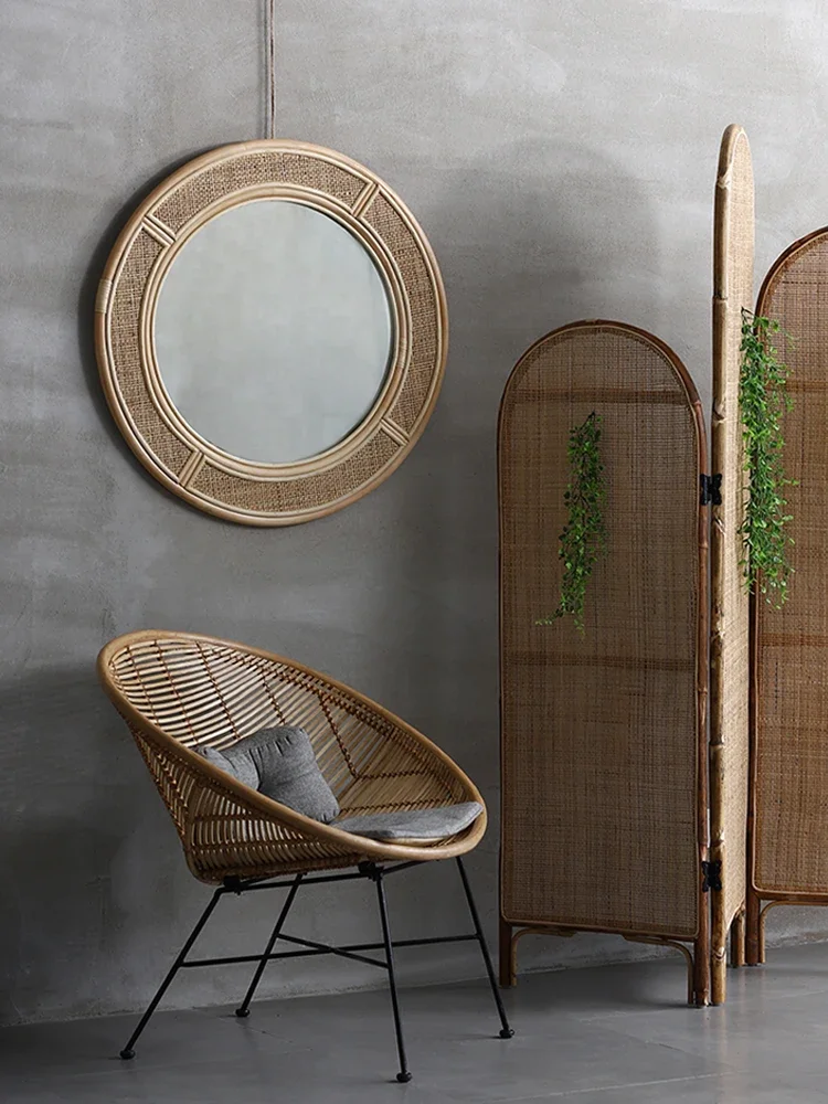 진짜 라탄 침대 & 아침식사 수제 등나무 벽걸이 거울  - Rattan Mirror Round 리뷰 및 가격