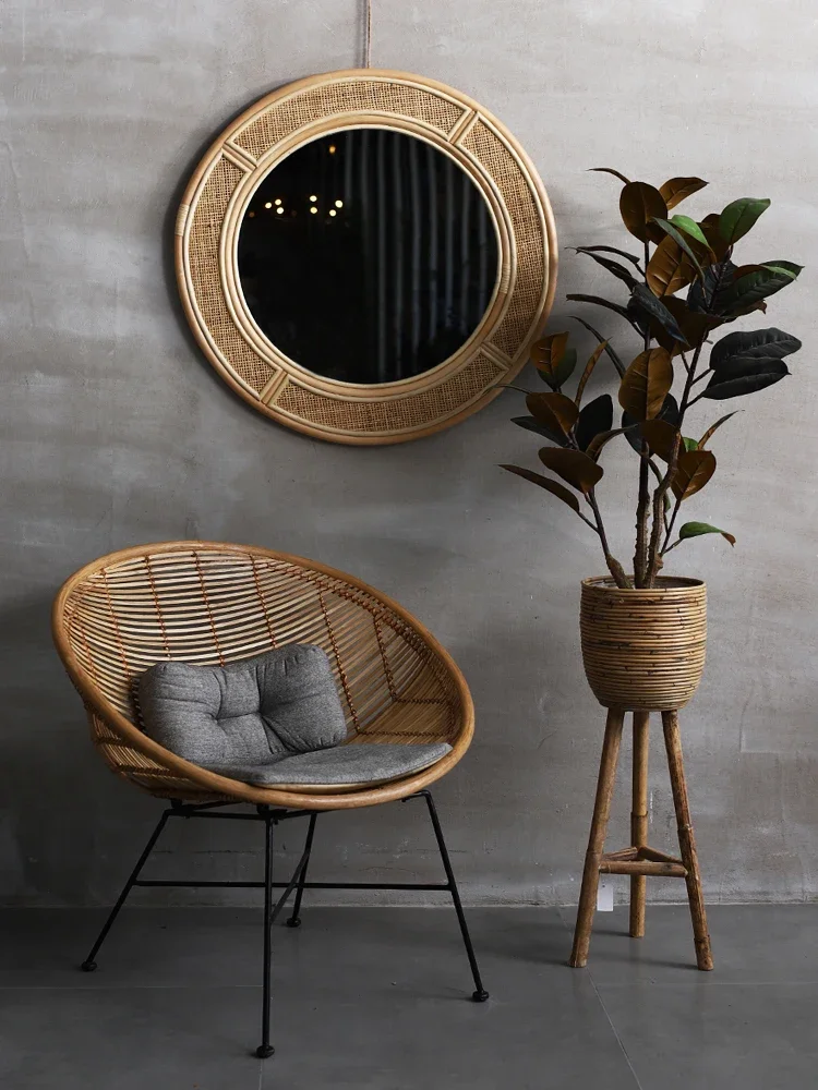 진짜 라탄 침대 & 아침식사 수제 등나무 벽걸이 거울  - Rattan Mirror Round 리뷰 및 가격
