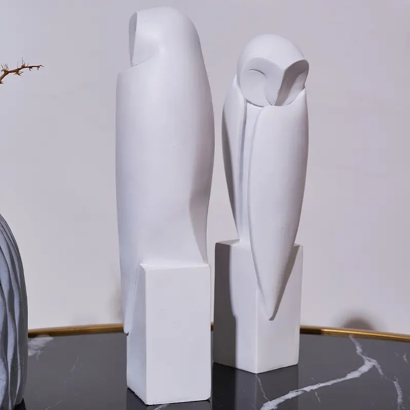 미니멀리스트 올빼미 동상 조각 동물 장식 인형 책장에  - Interior Design Home Decor 리뷰 및 가격